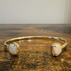 Kendra Scott Elton Iridescent Druzy Cuff Bracelet Ivory
